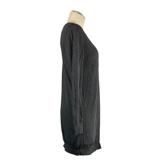 All Saints Sago Sweater Dress Gray Silk Blend Asymmetrical Cut Out Shoulder Sz 2 - Picture 6 of 10